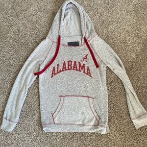Alabama Pullover Hoodie in Heather Gray with Crimson Accent